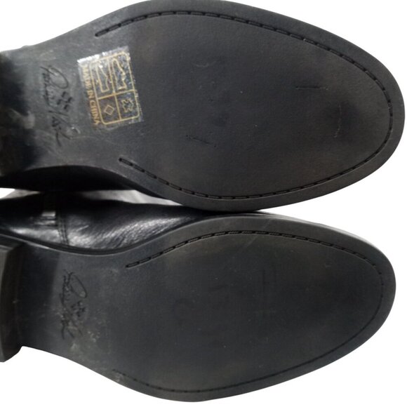 Patricia Nash Black Knee High Leather Riding Boots Size 6.5 Tooled Carlina - Picture 13 of 14